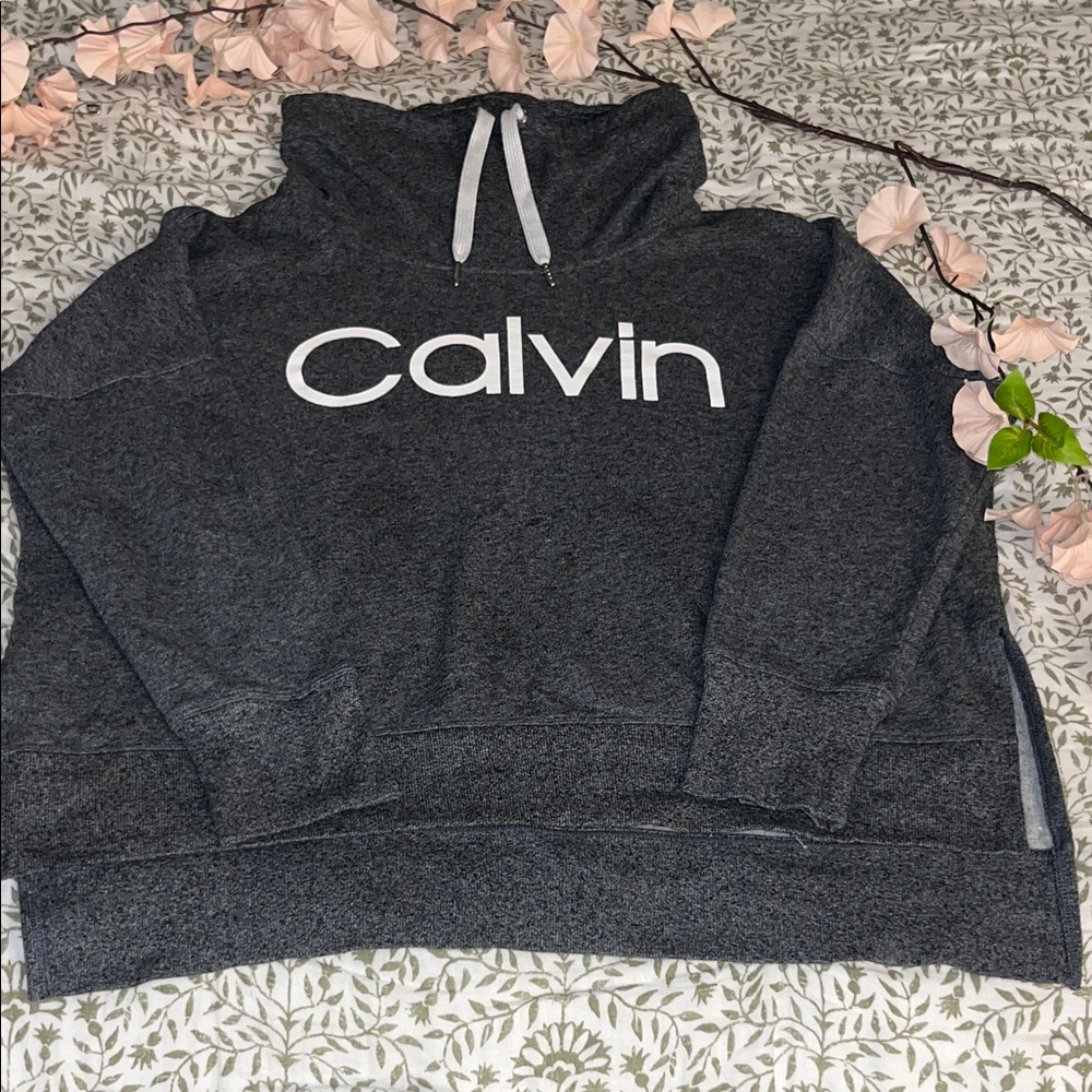 Calvin Klein Dark Gray Logo Pullover Hoodie